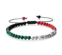 BCughia Bracciale Donna con Pietre, Bracciale Turchese da 4 MM, Bracciali Uomo Regolabile 17-28CM