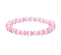 BCughia Bracciale Pietre Elastico, Bracciale con Pietra Occhio di Gatto da 8 MM, Bracciali Uomo Perline 18-19CM