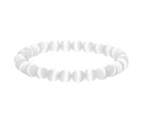 BCughia Bracciale Uomo Perline, Bracciale con Pietra Occhio di Gatto da 8 MM, Bracciale Donna Elastico 18-19CM