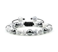 BCughia Braccialetto Uomo Regolabile, Bracciale in Ematite Turchese da 8 MM, Bracciali Donna Perline 17-30CM