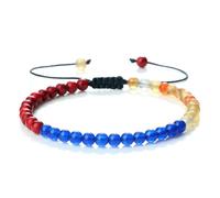 BCughia Braccialetto Uomo Regolabile, Bracciale Turchese da 4 MM, Bracciali Donna Perline 17-28CM
