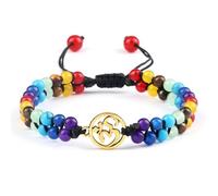 BCughia Bracciali Pietra Uomo, Braccialetto di Perline A Doppio Strato da 4 MM, Bracciale Donna Perline 17-28CM