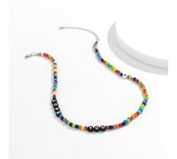 BCughia Catena Multicolore Collana, Boemia Perline con Love You Collane Uomo Rock 40+7cm