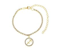 BCughia Cavigliera Acciaio Donna, Sagittario con Zircone Cubico Cavigliera Bracciale Ragazza 21.2+10cm