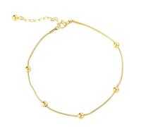 BCughia Cavigliera Donna Inox, con Perline Cavigliere Braccialetti 22+4cm