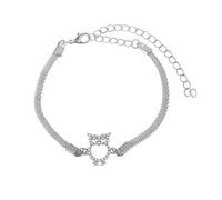 BCughia Cavigliera in Acciaio Inossidabile Donna, Gufo Cavo con Zircone Cavigliera Braccialetto 19.7+10cm