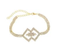 BCughia Cavigliera Placcato Oro, Catena da Tennis con Zircone Cavigliera Braccialetti 22+10cm