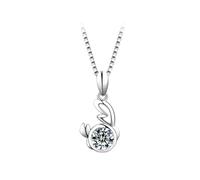 BCughia Ciondolo Argento Donna, Cancro con 1ct Moissanite Collana in Platino, 40+5cm