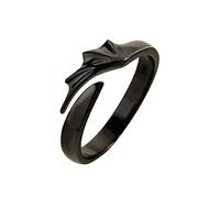 BCughia Fedine Fidanzamento, Anello X Uomo con Ala D'Angelo Argento Sterling Natale Anelli Regolabili per Uomo e Donna