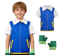 Bcuuozeeing Costume da cosplay anime - giacca blu guanti - classico costume anime costume unisex carnevale per bambini per Halloween, spettacoli sul palcoscenico, feste a tema, taglie: 120