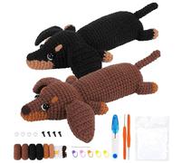 Bcuuozeeing Kit Uncinetto per Principianti, 2 Pezzi Kit Animali All'Uncinetto Kit Uncinetto Principianti, Kit Uncinetto per Bambini e Adulti con Istruzioni Video Tutorial Passo dopo Passo