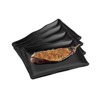 Bcuuozeeing Set di 4 piatti da portata rettangolari, in porcellana, 8 pollici, riutilizzabili, 20,7 x 12,8 x 2,7 cm, per dessert, antipasti, piatti da insalata, contorni di frutta