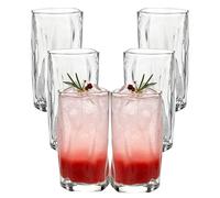 Bcuuozeeing Set di 6 bicchieri da whisky da 275 ml, con cristalli irregolari, senza piombo, design ondulato, ideali per latte macchiato, tè freddo, cocktail e matcha