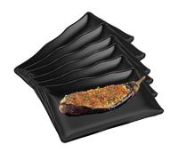 Bcuuozeeing Set di 6 piatti da portata rettangolari, in porcellana, 8 pollici, riutilizzabili, 20,7 x 12,8 x 2,7 cm, per dessert, antipasti, piatti da insalata, contorni di frutta