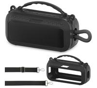 BCWEGION Custodia in silicone per altoparlante Bluetooth portatile Bose SoundLink Plus, custodia morbida in silicone con maniglia e tracolla (nero)