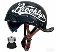 BCYBD Berretto da Baseball Casco Aperto Jet Mezzo Casco con Maschera Certificato ECE Interno Rimovibile Obiettivi Contraibili Cinturino di Rilascio Rapido per Uomini Donne M~2XL 57-64cm