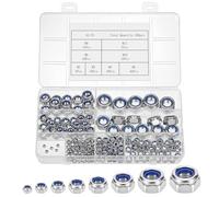 Bczhieulw 200 PCS Dadi autobloccanti, dadi di sicurezza, dadi in acciaio inossidabile A2-70, dadi autobloccanti esagonali in nylon, set di 8 dimensioni di dadi: M2, M3, M4, M5, M6, M8, M10, M12.