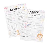 Bczhieulw 30 carte da compilare, per feste e bambini, per ragazzi e ragazze, super gioco per baby shower o reveal di genere A6-300 g/m², stampate su entrambi i lati