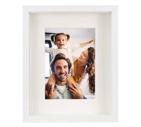 BD ART 3D Box Cornice per Foto 20x25 cm Profonda 3 cm Cornice Foto con Foglio Plexiglass Trasparente - Bianco Passe-partout 13x18 cm bianco Decorazioni Fai da Te