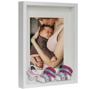 BD art 3D Box Cornice per Foto 21x30 cm Profonda 3 cm Cornice Foto con Foglio Plexiglass Trasparente - Bianco Passe-partout 13x18 cm Bianco Decorazioni Fai da Te