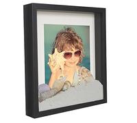 BD ART 3D Box Cornice per Foto 23x23 cm Profonda 3 cm Cornice Foto con Foglio Plexiglass Trasparente - Bianco Passe-partout 13x13 Nero Decorazioni Fai da Te