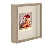 BD ART 3D Box Cornice per Foto 23x23 cm Profonda 3 cm Cornice Foto con Foglio Plexiglass Trasparente - Bianco Passe-partout 13x13 tartufo Decorazioni Fai da Te