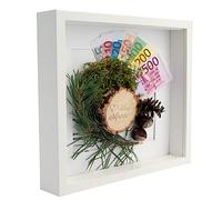 BD ART 3D Box Cornice per Foto 28x28 cm Profonda 3 cm Cornice Foto con Foglio Plexiglass Trasparente - Bianco Passe-partout 19x19 cm bianco piazza Decorazioni Fai da Te