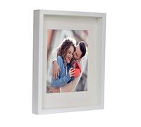 BD ART 3D Box Cornice per Foto 28x35 cm Profonda 3 cm Cornice Foto con Foglio Plexiglass Trasparente - Bianco Passe-partout 20x25 bianco Decorazioni Fai da Te
