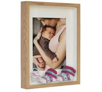 BD art 3D Box Cornice per Foto 30x40 cm Profonda 3 cm Cornice Foto con Foglio Plexiglass Trasparente - Bianco Passe-partout 21x30 A4 Quercia Decorazioni Fai da Te