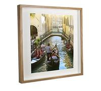 BD ART 3D Box Cornice per Foto 50x50 cm Profonda 3 cm Cornice Foto con Foglio Plexiglass Trasparente - Bianco Passe-partout 40x40 cm Quercia piazza Decorazioni Fai da Te