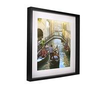BD ART 3D Box Cornice per Foto 50x50 cm Profonda 3 cm Cornice Foto con Foglio Plexiglass Trasparente - Bianco Passe-partout 40x40 cm Nero piazza Decorazioni Fai da Te