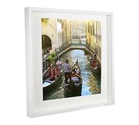 BD ART 3D Box Cornice per Foto 50x50 cm Profonda 3 cm Cornice Foto con Foglio Plexiglass Trasparente - Bianco Passe-partout 40x40 cm Bianco piazza Decorazioni Fai da Te
