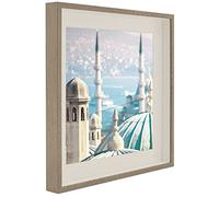 BD art 3D Box Cornice per Foto 50x50 cm Profonda 3 cm Cornice Foto con Foglio Plexiglass Trasparente - Bianco Passe-partout 40x40 cm tartufo piazza Decorazioni Fai da Te