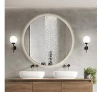 BD ART - Specchio da parete - Specchio da bagno - rotondo Ø 70 cm - con illuminazione a LED - Colore della luce caldo 3600 K, IP44 - Specchio grande - Specchio da parete - Specchio da bagno