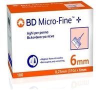 Bd micro-fine BD Microfine Ago 6mm 31G 100 Pezzi
