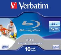 BD-R 25 GB Verbatim 6X Inkjet White Full Surface 10er Gioiello Custodia 43713 NEW
