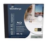 MediaRange BD-R XL 100 GB, 4 velocità di scrittura a getto d'inchiostro fullsurface, singolo disco in custodia