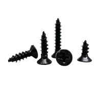 BDAYEK Bulloni in Acciaio Inossidabile 50/100 Pezzi M1 .2 .4 .7 M2 .6 M3 M4 Acciaio Nero Mini Micro Croce Phillips Testa Svasata Piatta Vite for Legno autofilettante(8mm,100pcs M2.3)