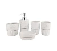 BDAYEK Set di Accessori per Il Bagno Dispenser di Sapone in Ceramica, Set da Bagno, portaspazzolino, Vassoio, Piatto, Tazza for casa, Appartamento, dormitorio, 5 Pezzi, Arredamento Vittoriano(Nero)
