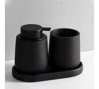 BDAYEK Set di Accessori per Il Bagno Set di Accessori for Dispenser Sapone schiumogeno for Bagno, 3 Pezzi, Porta Schiuma e spazzolino, Decorazione vittoriana(Nero)