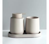 BDAYEK Set di Accessori per Il Bagno Set di Accessori for Dispenser Sapone schiumogeno for Bagno, 3 Pezzi, Porta Schiuma e spazzolino, Decorazione vittoriana(Wei)