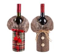 BDBFDFY 2 PCS Copribottiglia di Vino Natalizio,Natalizio Sacchetti Copribottiglia,Coperchio della bottiglia di vino di Natale,Decorazione Natalizia,Per Natale Casa Cena Festa Decorazione Tavolo