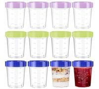 BDBFPAN 12 barattoli ermetici, mini lattine 'coperchio', riutilizzabili, piccoli contenitori 'coperchio'