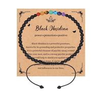 BDBFPAN Braccialetto ossidiana, bracciale chakra, gioiello protettivo per lavoro energetico e meditazione, design elegante come accessorio elegante