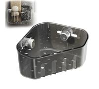 BDCPMT Cestello portaoggetti angolare con ventosa, ripiano angolare for lavello con ventosa, grande capacità for stoviglie da cucina e bagno(Gray)