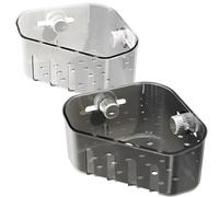 BDCPMT Cestello portaoggetti con ventosa, ripiano triangolare for lavandini con ventosa, supporto portaoggetti con ventosa in plastica for lavello, organizer for cucina e bagno(Gray+White)
