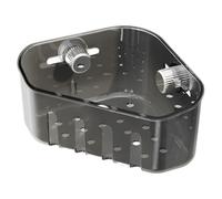 BDCPMT Cestello portaoggetti con ventosa, ripiano triangolare for lavandini con ventosa, supporto portaoggetti con ventosa in plastica for lavello, organizer for cucina e bagno(Gray)