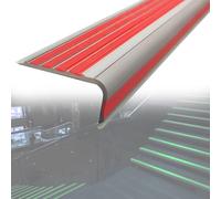 BDCPMT Protezione Antiscivolo for Bordi Scale Glow, Protezione autoadesiva in Gomma for Bordi Scale, Protezione for Bordi Scale a Forma di L for Interni ed Esterni(Red,11.5ft)