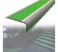 BDCPMT Protezione Antiscivolo for Bordi Scale Glow, Protezione autoadesiva in Gomma for Bordi Scale, Protezione for Bordi Scale a Forma di L for Interni ed Esterni(Green,11.5ft)