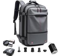 BDCPMT Zaino a compressione sottovuoto Zaino espandibile da 60 litri con compressione sottovuoto, zaino espandibile con sacco a compressione, zaino da viaggio sottovuoto(Gray)